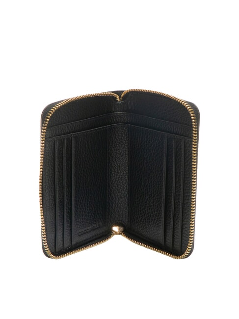 VOILE Portofel mediu din piele cu fermoar negru - Portofele femei