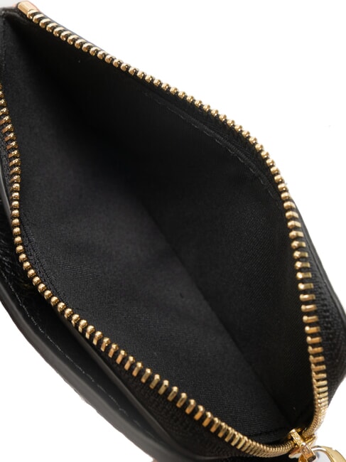 VOILE Portofel mediu din piele ciocanita negru - Portofele femei