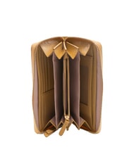 COCCINELLE VOILE Fermoar mare din piele în jurul portofelului bej proaspăt - Portofele femei - 2