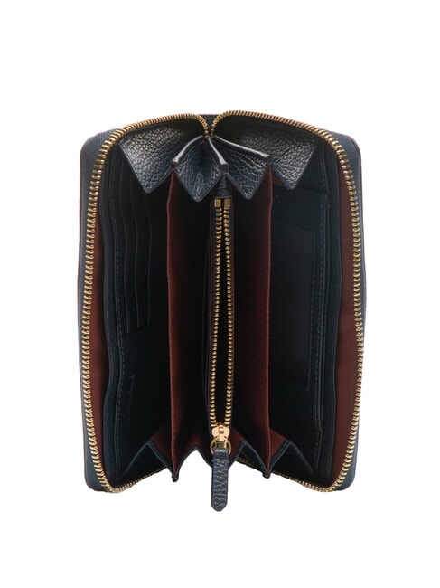 VOILE Fermoar mare din piele în jurul portofelului albastru miezul nopții - Portofele femei