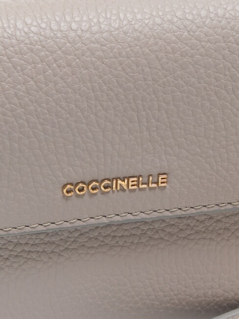 FAINT Mini geanta din piele ciocanita gri deschis - Genți femei