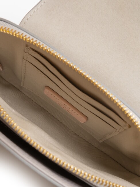 FAINT Mini geanta din piele ciocanita gri deschis - Genți femei