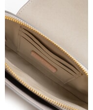 COCCINELLE FAINT Mini geanta din piele ciocanita gri deschis - Genți femei - 6