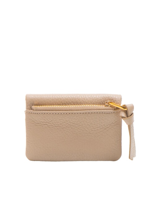 SOFTY Suport card din piele ciocanita roz pudră - Portofele femei