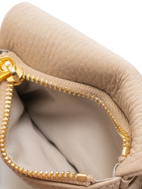 SOFTY Suport card din piele ciocanita roz pudră - Portofele femei