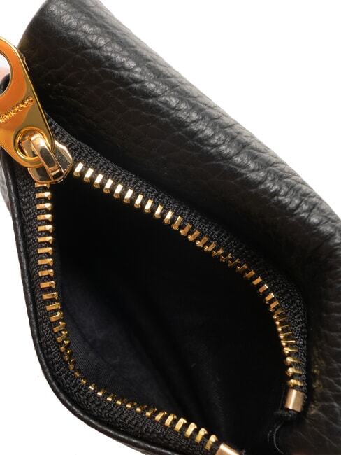 SOFTY Suport card din piele ciocanita negru - Portofele femei