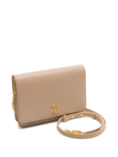 TULIP Geanta de umar din piele ciocanita roz pudră - Genți femei