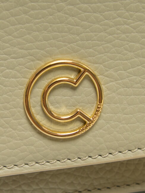 TULIP Geanta de umar din piele ciocanita verde celadon - Genți femei