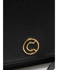 COCCINELLE TULIP Geanta de umar din piele ciocanita negru - Genți femei - 5