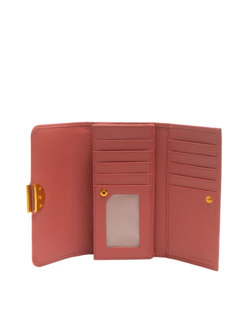 TALEA Portofel continental din piele ciocanita oală - Portofele femei