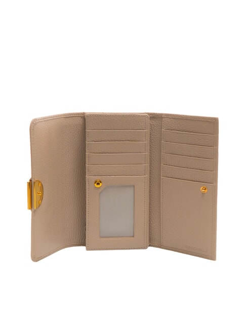 TALEA Portofel continental din piele ciocanita roz pudră - Portofele femei