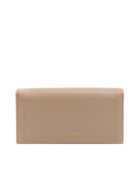 TALEA Portofel continental din piele ciocanita roz pudră - Portofele femei