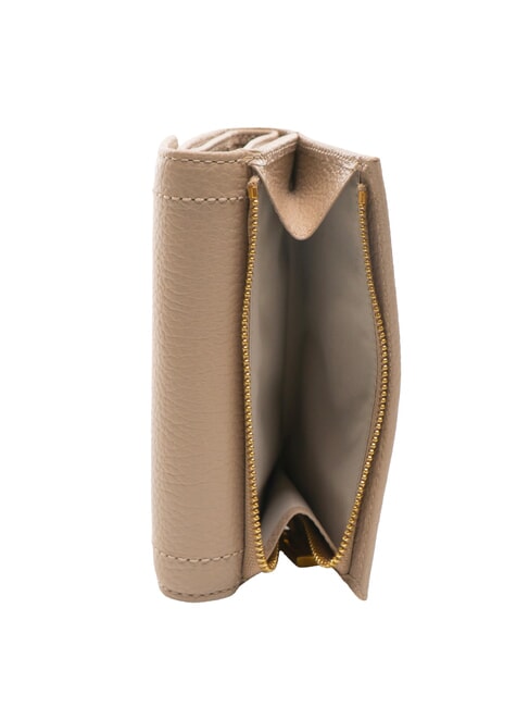 TALEA Portofel mediu din piele ciocanita roz pudră - Portofele femei