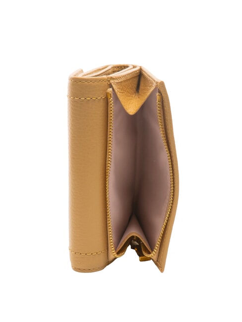 TALEA Portofel mediu din piele ciocanita bej proaspăt - Portofele femei