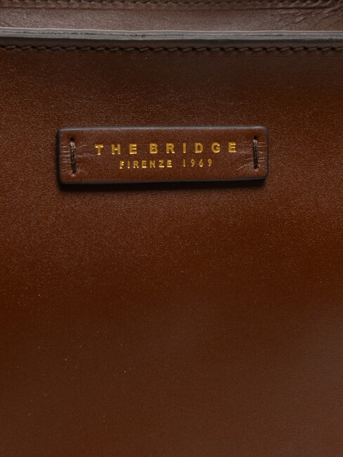 LUCIA Geantă de cumpărături de umăr din piele BROWN - Genți femei