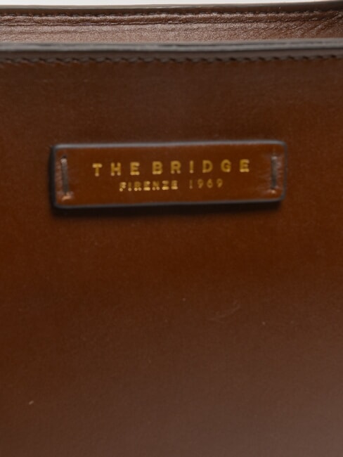 LUCIA Geantă de cumpărături de umăr din piele BROWN - Genți femei