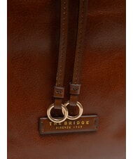 THE BRIDGE CARLOTTA Geanta ghiozdan din piele cu buzunare BROWN - Genți femei - 2