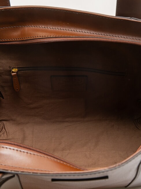 CARLOTTA Geanta de cumparaturi din piele BROWN - Genți femei