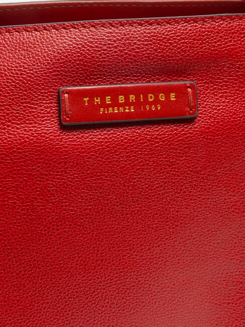 CARLOTTA Geantă de cumpărături de umăr din piele cireș / aur - Genți femei