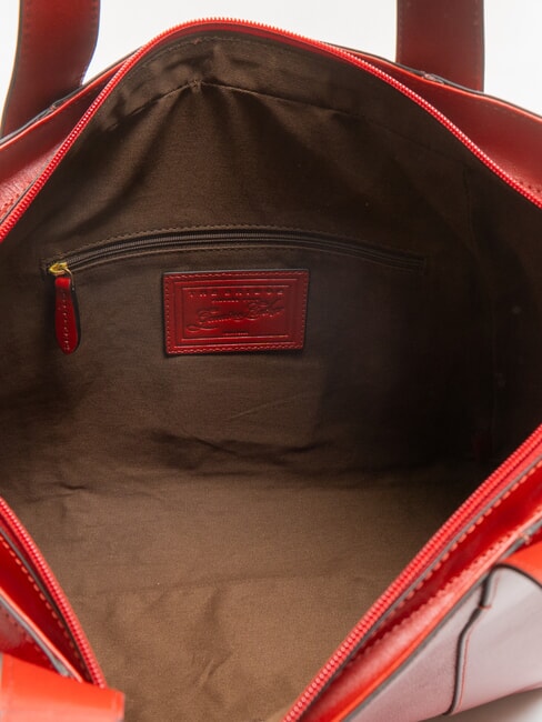 CARLOTTA Geantă de cumpărături de umăr din piele cireș / aur - Genți femei