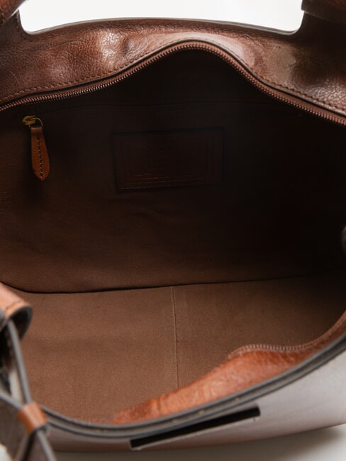 LUCIA Geantă de umăr Hobo din piele BROWN - Genți femei