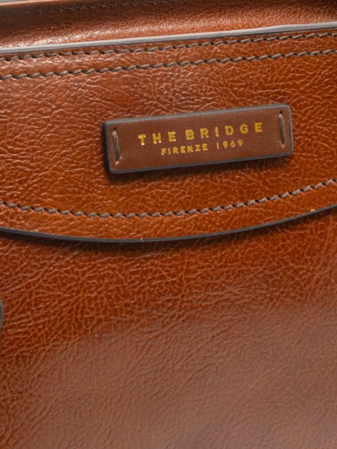 ANGELA Geantă de cumpărături de umăr din piele BROWN - Genți femei