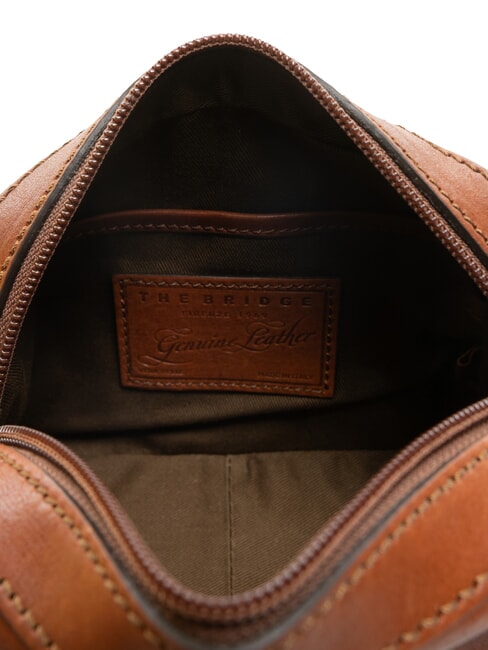 DAPHNE Geanta husa camera din piele BROWN - Genți femei