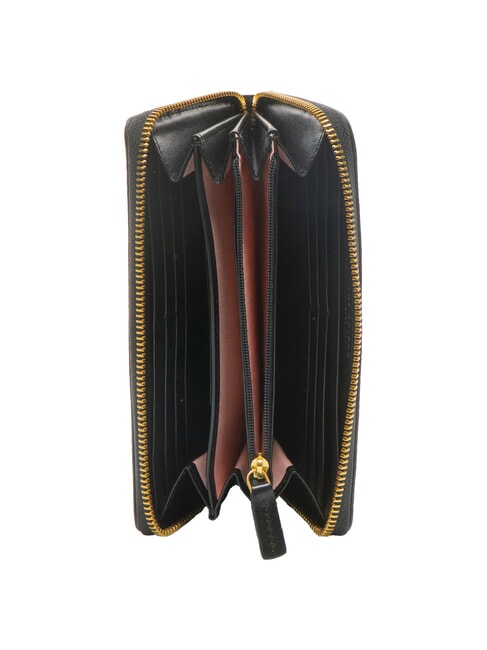 AMELIA Fermoar mare în jurul portofelului Negru de aur - Portofele femei