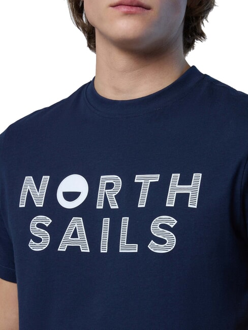 LINE PRINT Tricou din bumbac cu imprimeu maxi albastru marin - tricou