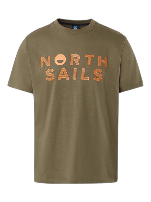 LINE PRINT Tricou din bumbac cu imprimeu maxi măsline prăfuite - tricou