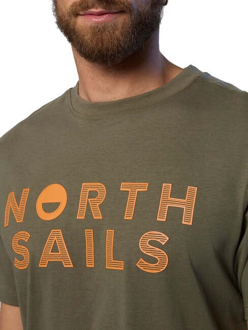 LINE PRINT Tricou din bumbac cu imprimeu maxi măsline prăfuite - tricou