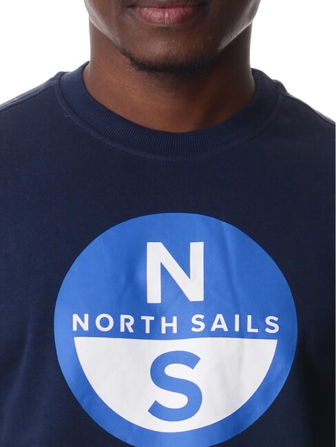 GRAPHIC Hanorac cu guler rotund din bumbac albastru marin - hanorace