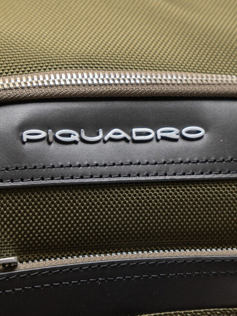 LINK Rucsac din piele și material textil, suport pentru bucăți de 15,6”. VERDE - Rucsacuri pentru laptop