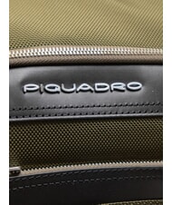 PIQUADRO LINK Rucsac din piele și material textil, suport pentru bucăți de 15,6”. VERDE - Rucsacuri pentru laptop - 3