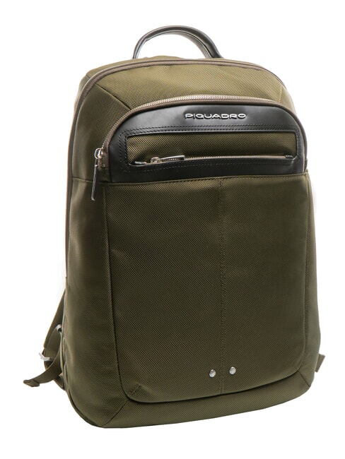 LINK Rucsac din piele și material textil, suport pentru bucăți de 15,6”. VERDE - Rucsacuri pentru laptop
