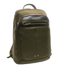 PIQUADRO LINK Rucsac din piele și material textil, suport pentru bucăți de 15,6”. VERDE - Rucsacuri pentru laptop - 4