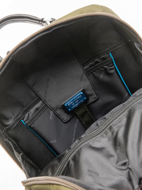 LINK Rucsac din piele și material textil, suport pentru bucăți de 15,6”. VERDE - Rucsacuri pentru laptop