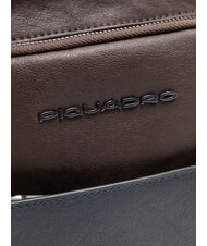 PIQUADRO BLACK SQUARE Geantă rucsac cu un singur umăr din piele albastru/maro închis - Rucsacuri pentru laptop - 3