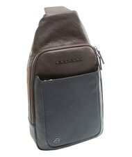 PIQUADRO BLACK SQUARE Geantă rucsac cu un singur umăr din piele albastru/maro închis - Rucsacuri pentru laptop - 4