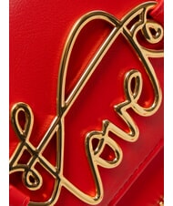LOVE MOSCHINO CURSIVE LOGO Geanta de umar cu bareta de umar RED - Genți femei - 3