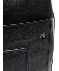 PIQUADRO VIBE Geantă din piele cu un singur umăr negru - Genți de umăr bărbați - 4