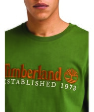 TIMBERLAND ESTABILISHED 1973 Tricou din bumbac negru/verde de pădure - tricou - 3
