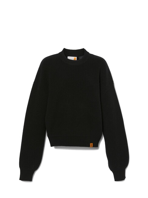 WOOL BLEND  Pulover cu guler rotund BLACK - Pulovere pentru femei