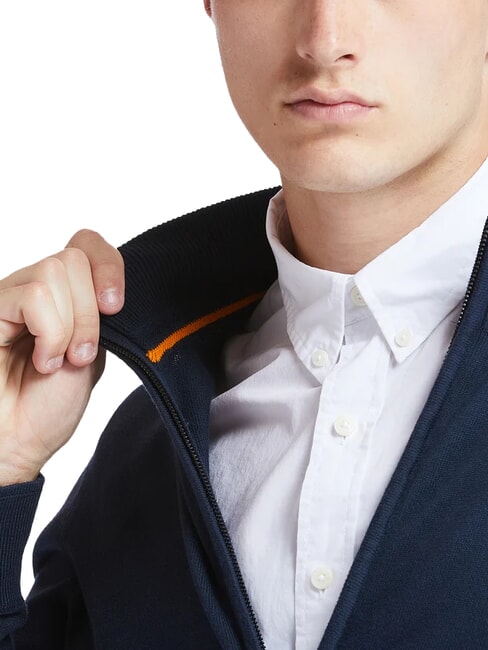 WILLIAMS RIVER Pulover cu fermoar safir &icirc;nchis - Pulovere pentru bărbați