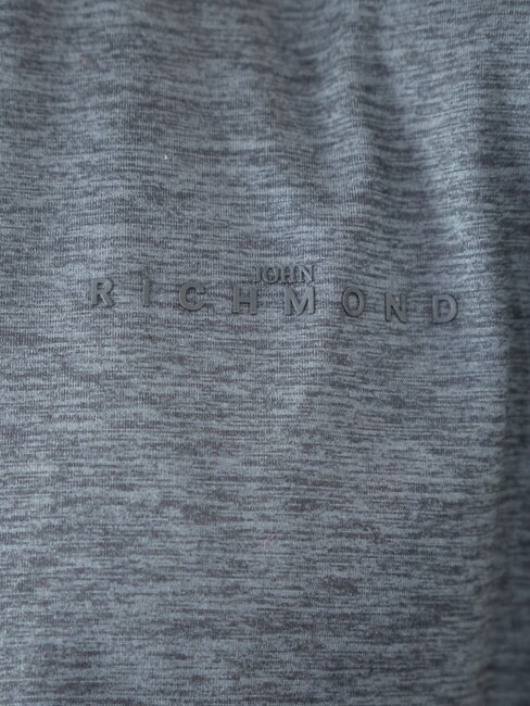 KUDRO Hanorac cu guler rotund și logo &icirc;n relief cărbune - hanorace