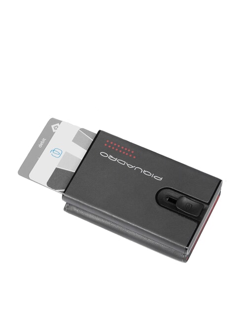 URBAN Portofel compact din piele cu glisor Gri - Portofele bărbați