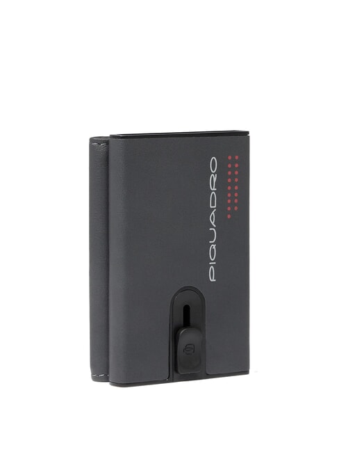 URBAN Portofel compact din piele cu glisor Gri - Portofele bărbați