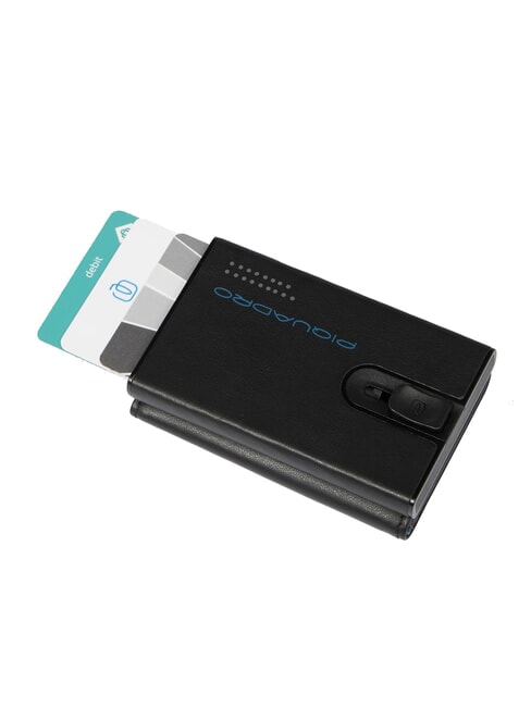 URBAN Portofel compact din piele cu glisor negru - Portofele bărbați