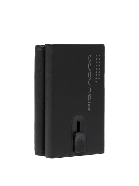 URBAN Portofel compact din piele cu glisor negru - Portofele bărbați