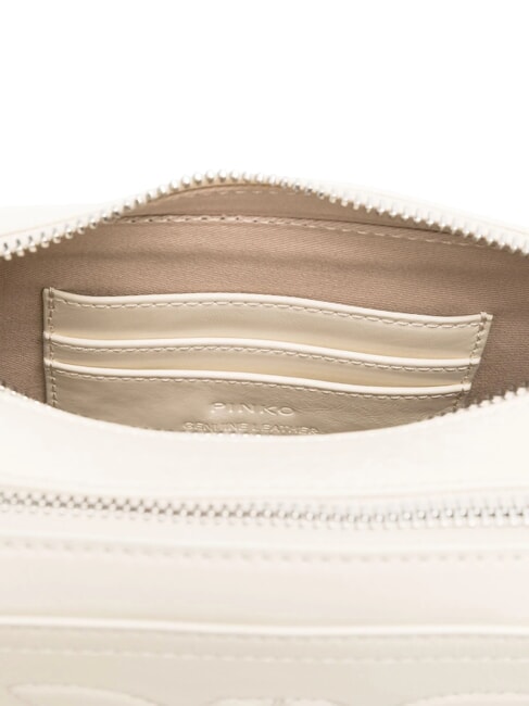 CARRIE Geantă din piele pentru cameră mătase alb-argintiu periat - Genți femei